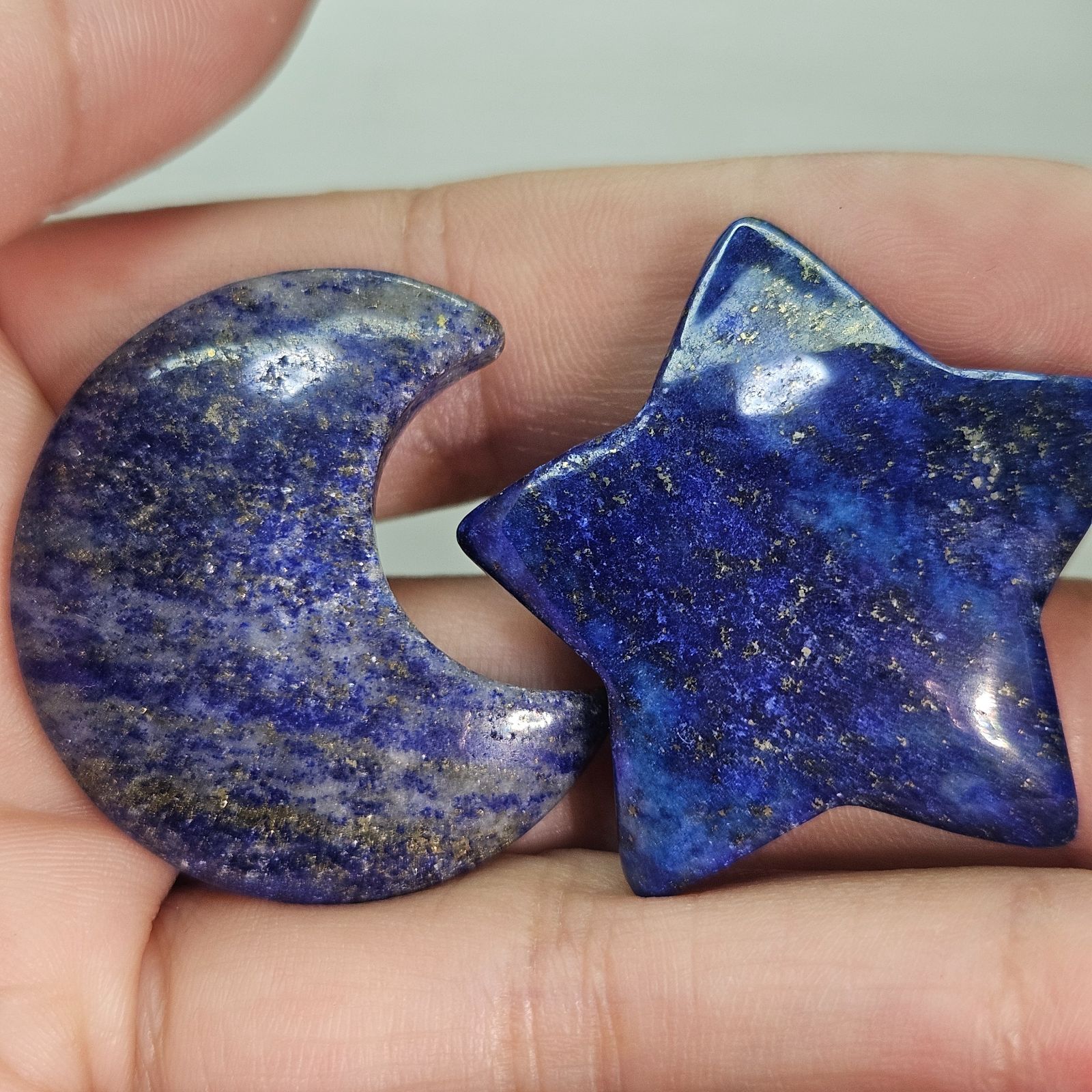 メルカリ市限定価格♡天然石 スター ムーン カービング ラピスラズリ 月 星 カービングセット - メルカリ