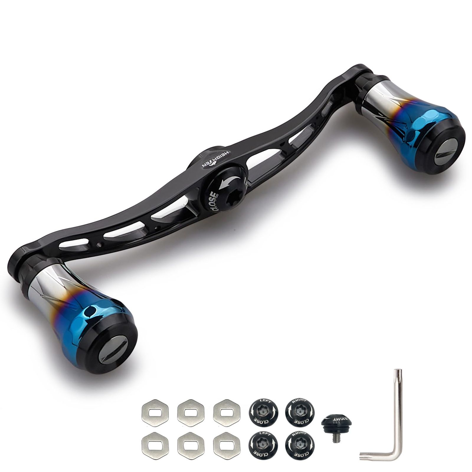 新品 HEIGHTEN V2.0 90mm/105mm/115mm ベイト リール ハンドル シマノ(shimano) ダイワ(daiwa) アブガルシア(abu) 通用 ベイトリール 用 航空アルミ製 Aurora Series (V2.0-115mm -