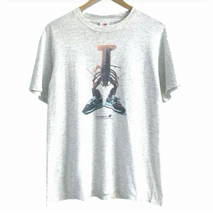 90s USA製 ヴィンテージ NEW BALANCE ニューバランス ロブスター Tシャツ シングルステッチ M