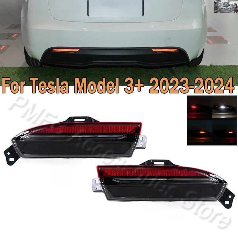 リアバンパーLEDブレーキライト発生ストップランプ警告灯リフレクターランプテスラモデル3+ 2023-2025ハイランドブレーキランプカスタムパ