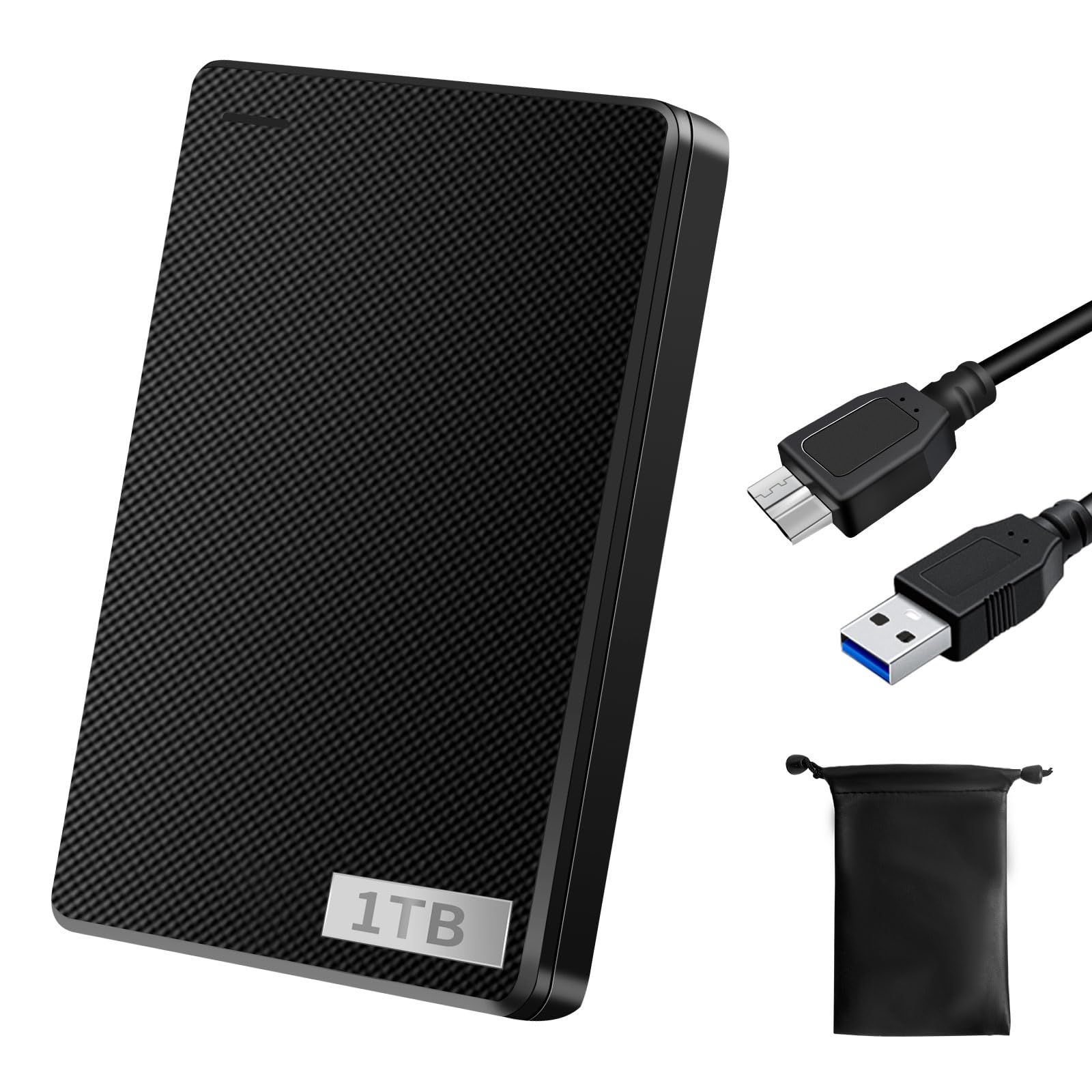 外付けハードディスク 外付けHDD 1TB テレビ録画 超高速データ転送 超薄型 2.5インチ USB3.0に対応 /PC/PS4/Mac/XBox 携帯便利 収納袋付属★ 37efea4b｜詳細画像