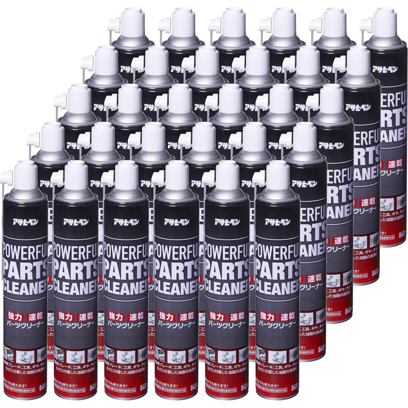 アサヒペン 超強力パーツクリーナー30本セット 840ml×30本 強力 速乾 原液量588ml POWERFUL PARTS CLEANER ガス抜きキャップ付き 【オンライン限定】送料無料 23bd740f