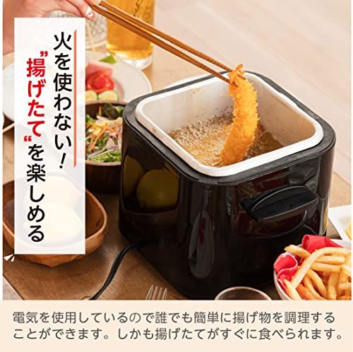 ★新品★スクエアフライヤー 1.2L 【1年延長保証】電気フライヤー 揚げ物 鍋 準備もお掃除も楽々、気軽に揚げ物おかず KDFY-12AB-ex LITHON ライソン