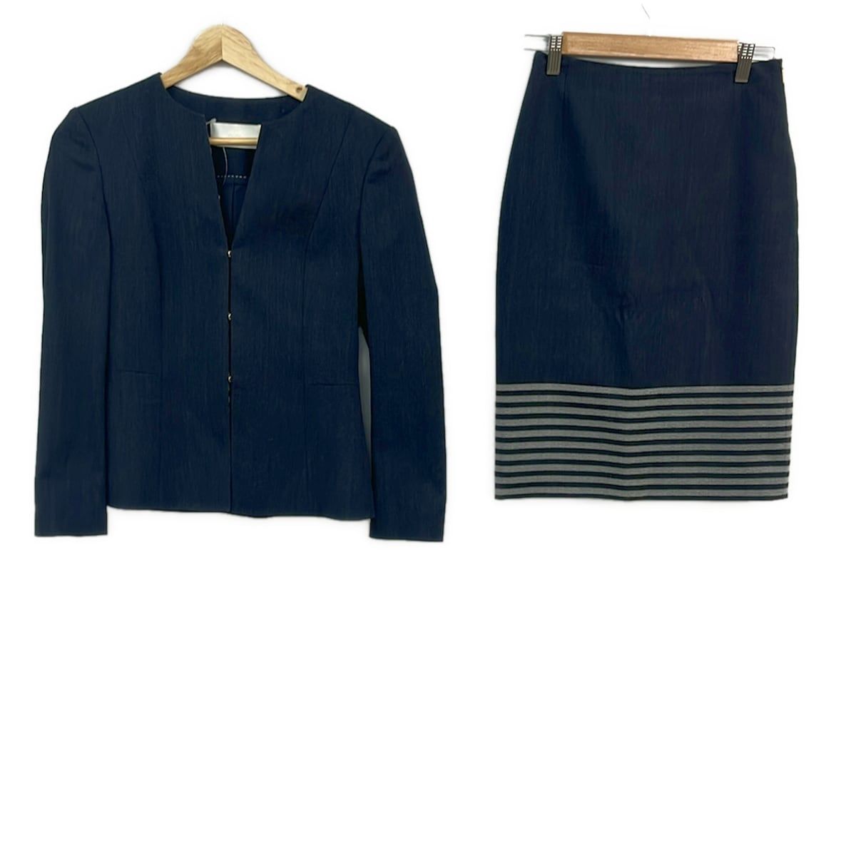 HUGOBOSS(ヒューゴボス) スカートスーツ レディース - ネイビー×グレー 17,958円