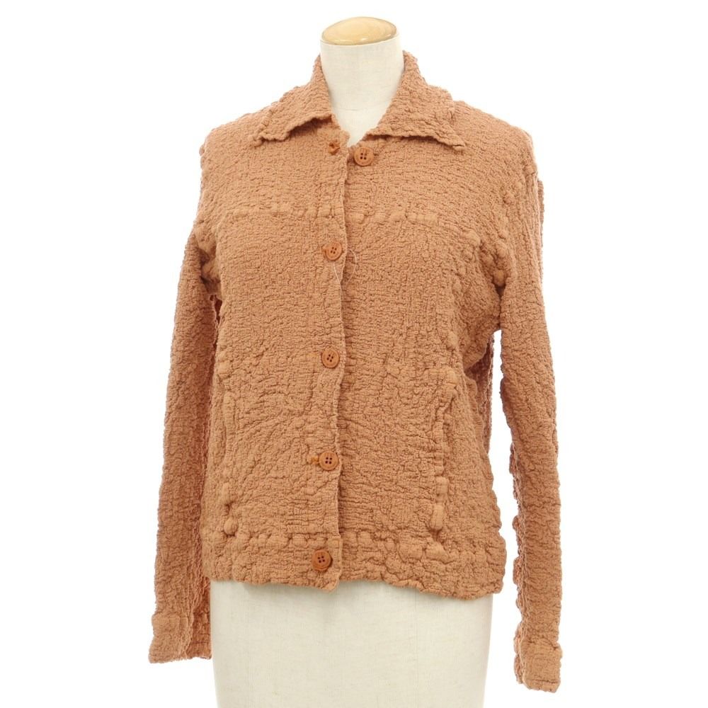 【中古】ミー イッセイミヤケ me ISSEY MIYAKE 2024年春夏 カリフラワー プリーツ プリーツジャケット ライトオレンジブラウン系【サイズ表記なし（M位）】【レディース】