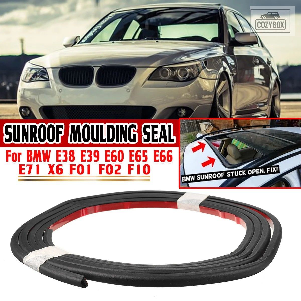 ブラックラバーサンルーフ モールディングシール BMW E38 E39 E60 E65 E66 E71 X6 F01