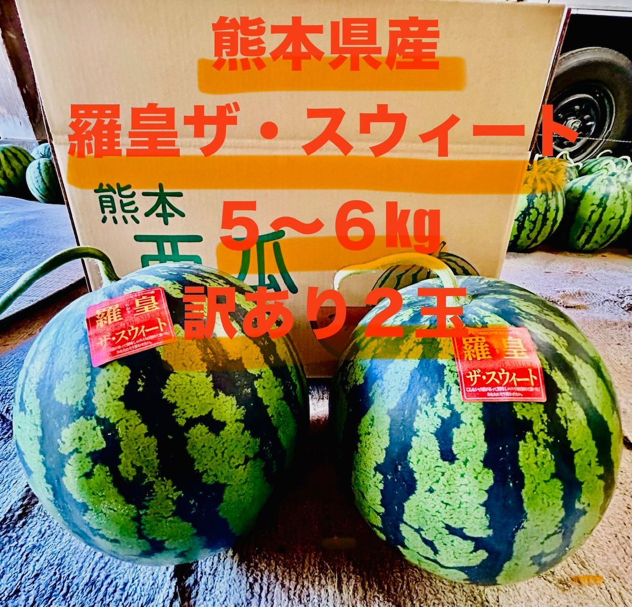 訳あり】熊本県産 羅皇ザ・スウィート 5-6kg 2玉 - メルカリ
