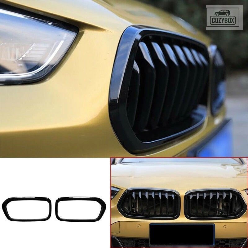 BMW F39 X2 2018 - 22 用フロント バンパー グリルフレーム カバー トリム 2個セット