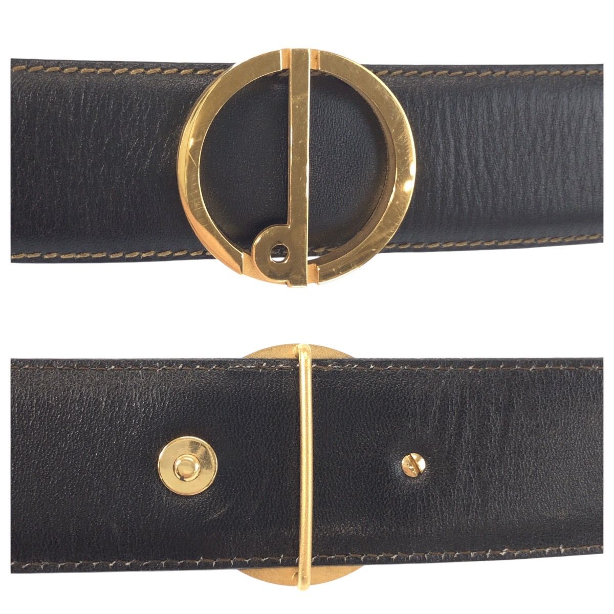 Dunhill ダンヒル 85cm/34インチ ブラック 黒 ゴールド金具 レザー