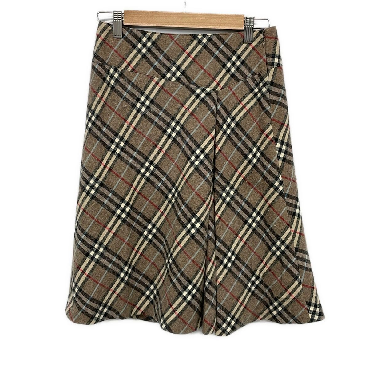 Burberry Blue Label(バーバリーブルーレーベル) スカート サイズ36 S レディース美品 - ブラウン×黒×マルチ ひざ丈/チェック柄