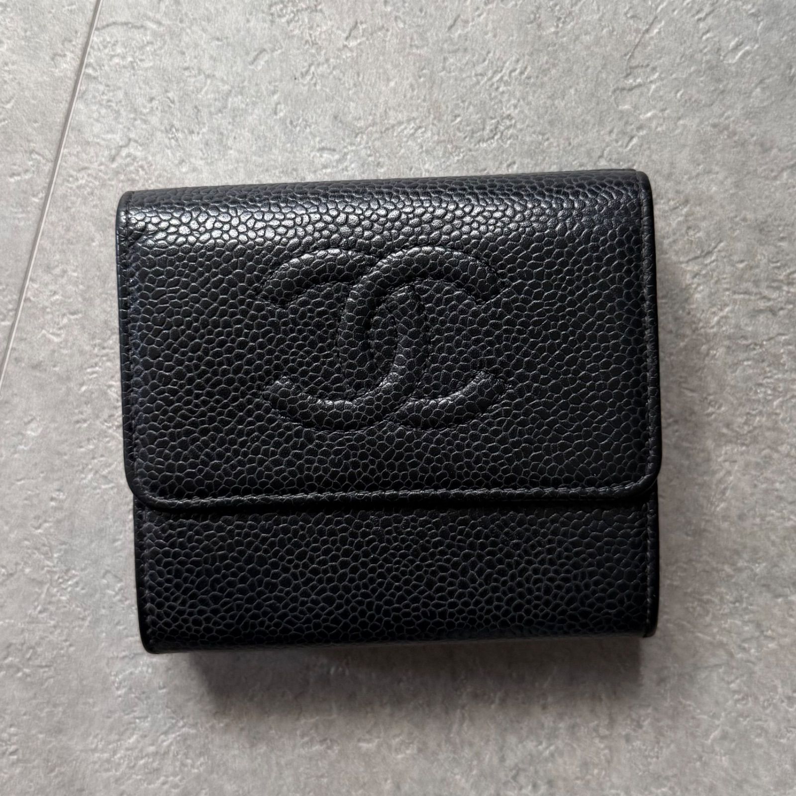 CHANEL シャネル タイムレスCC 二つ折り財布 キャビアスキン