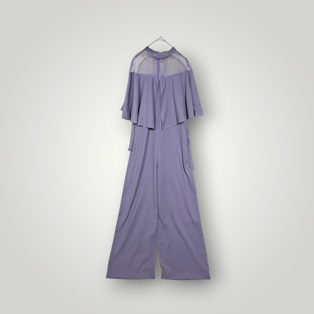 アメリ AMERI CURTAIN SHOULDER ROMPERS オールインワン パープル