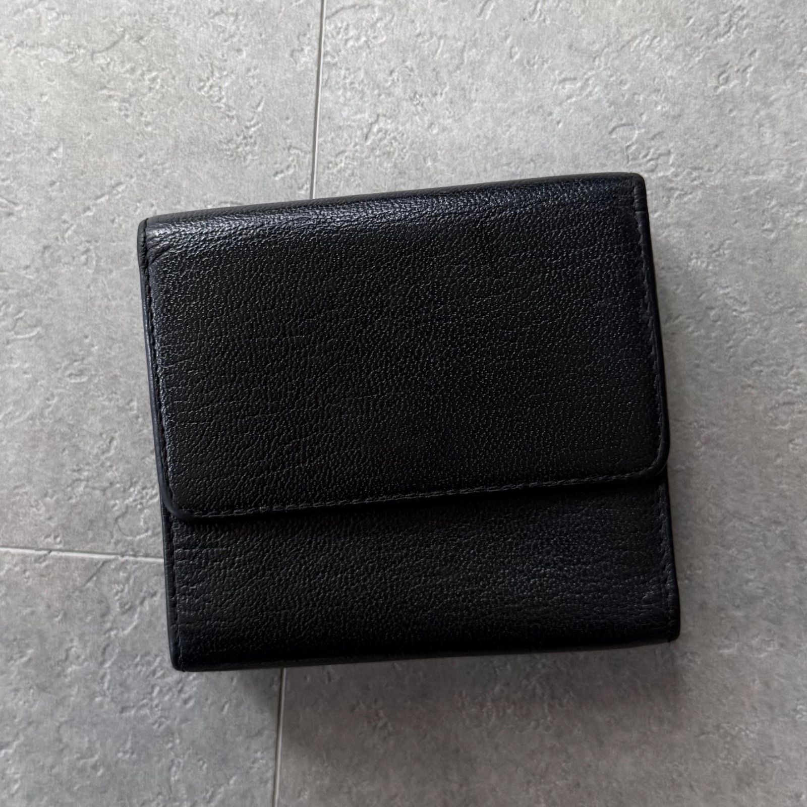 CHANEL シャネル ココマーク レザー 三つ折り財布 wホック ブラック 黒