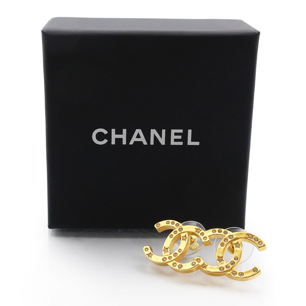 シャネル ABE517 ココマーク ラインストーン ゴールド ピアス CHANEL