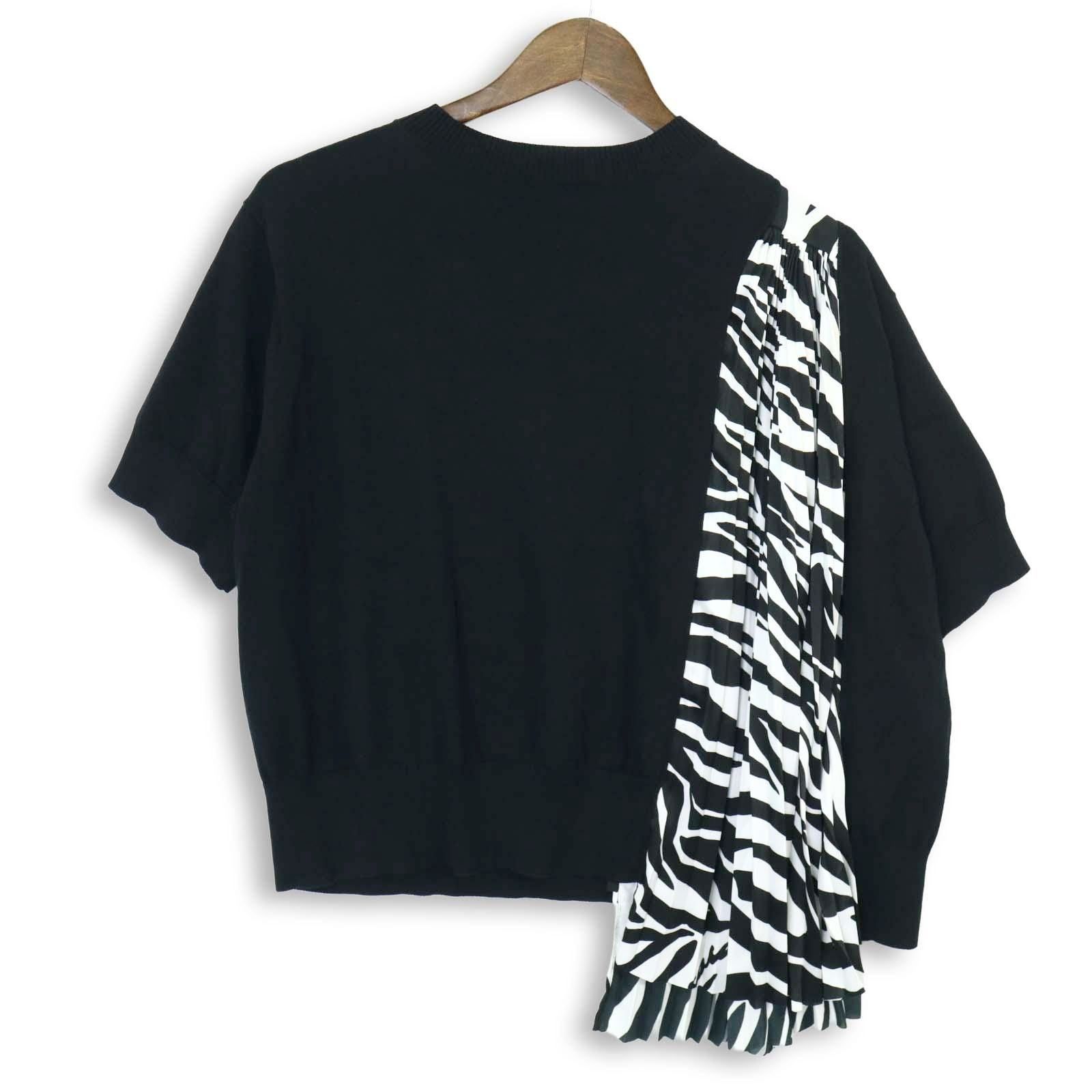 sacai サカイ　プリーツドッキング ショートスリーブニット＊