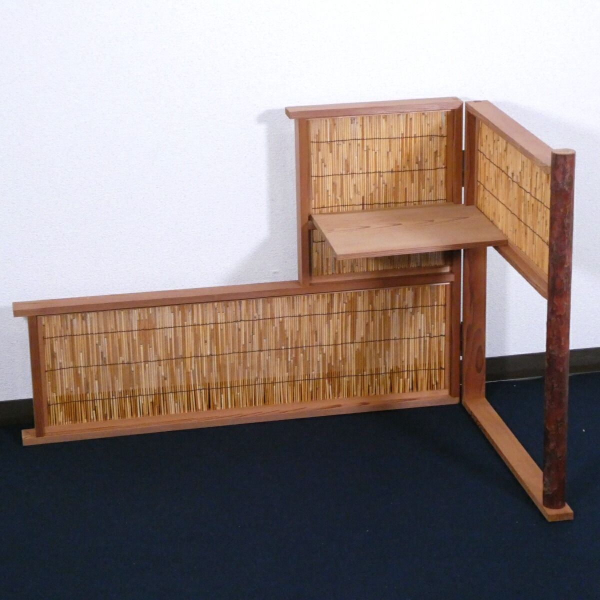 【利休好写 京間用】 指物師 春斎作 よし棚 葭棚 台目棚 茶道具 【中古 美品】