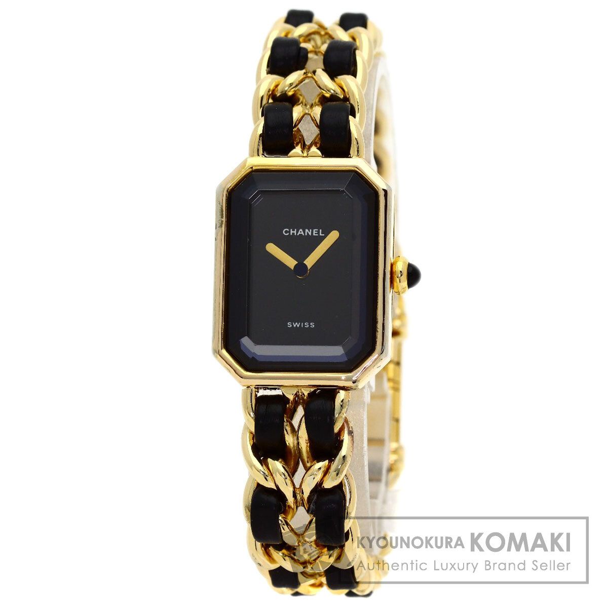 CHANEL シャネル プルミエール L 腕時計 GP GPx革 レディース [中古]