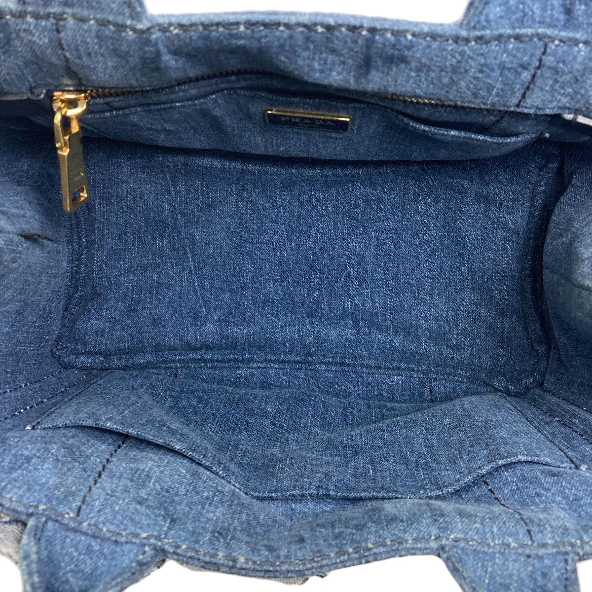 PRADA プラダ カナパミニ フラワー 2WAY ハンドバッグ デニム