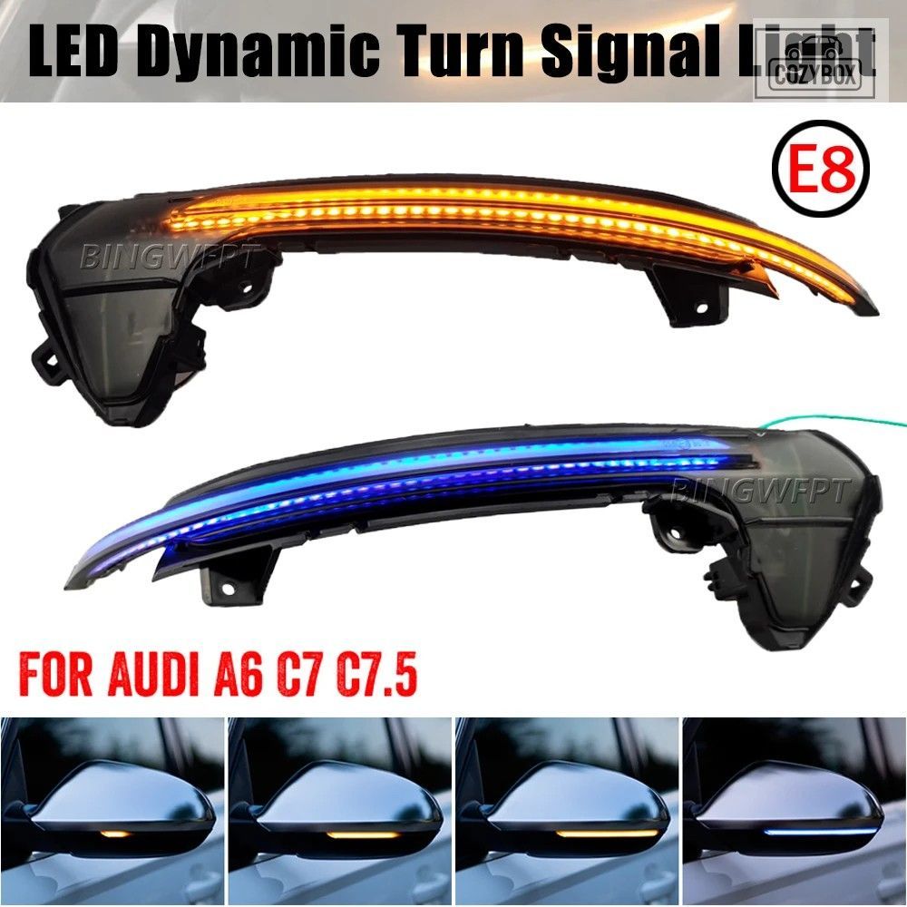 LED ダイナミックウィンカーライト アウディ A6 C7 C7.5 RS6 S6 4​​G 2個セット 車