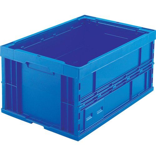 新品 トラスコ中山(TRUSCO) 薄型折りたたみコンテナ 収納ケース 収納ボックス 4個【ケース販売】 645X437X75mm フタ無し 75L ダークブルー TR-75B