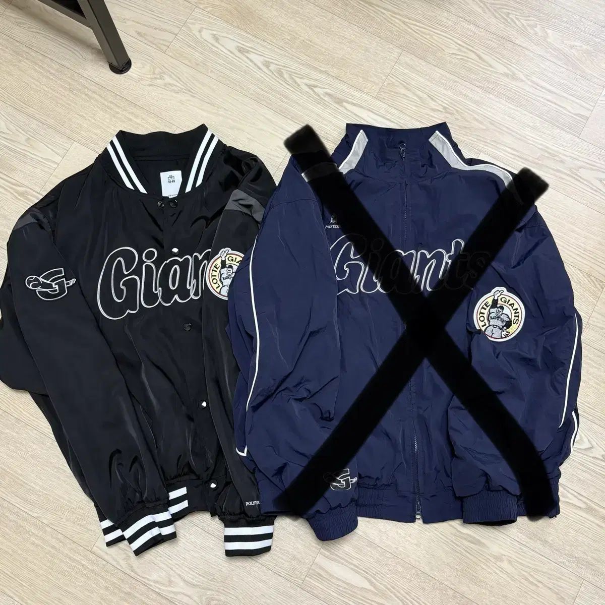XXL110 在庫処分) ロッテ・ジャイアンツ x POLYTERU スタジアム アウター ブラック 出品