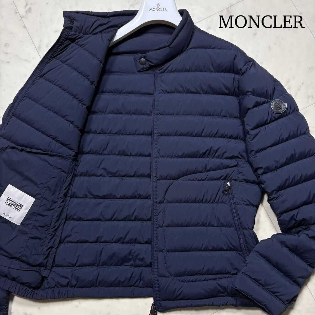 極美品/Lサイズ★ MONCLER モンクレール ACORUS ストレッチ ダウンジャケット ブルゾン ライダース DOUDOUNE ELASTIQUE 軽量 伸縮性 メンズ