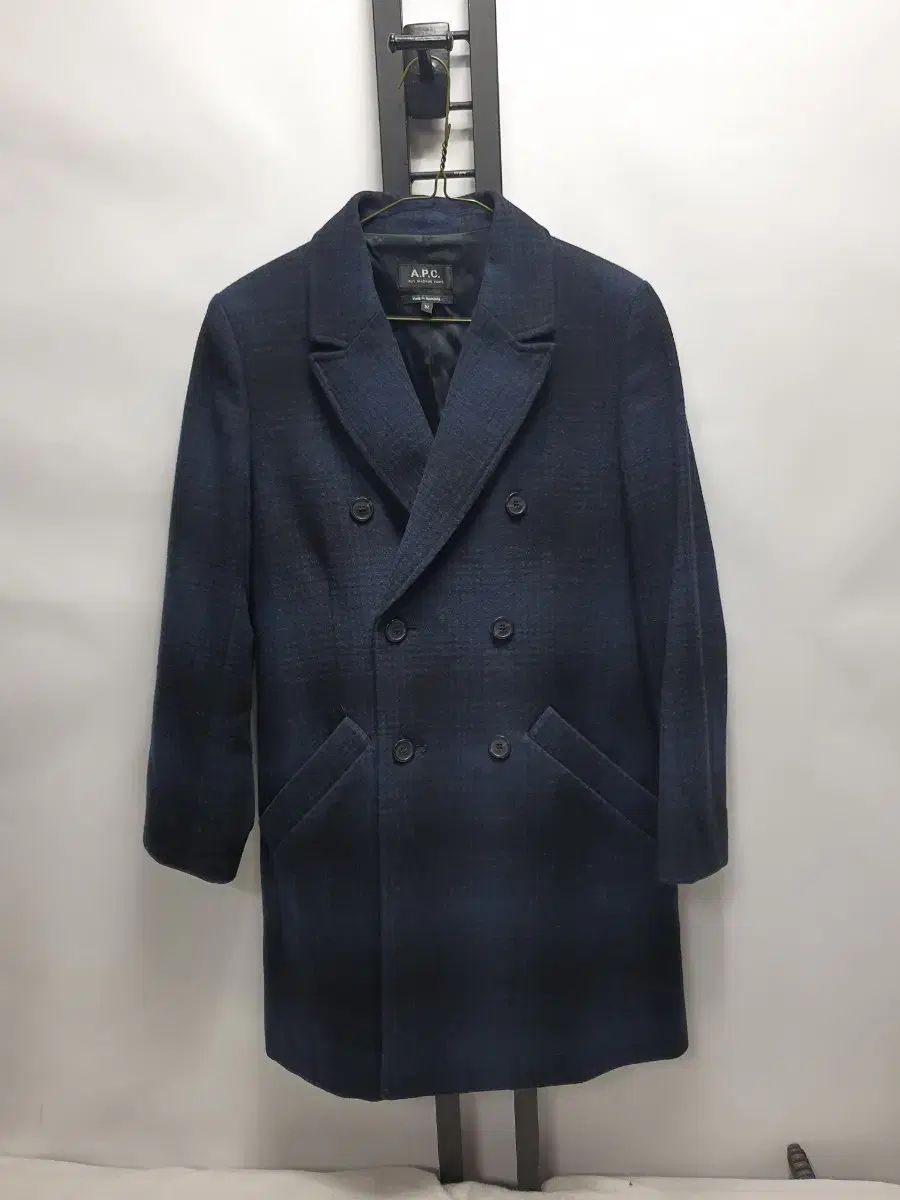 A.P.C. アーペーセー ダブル コート ネイビー CHECK