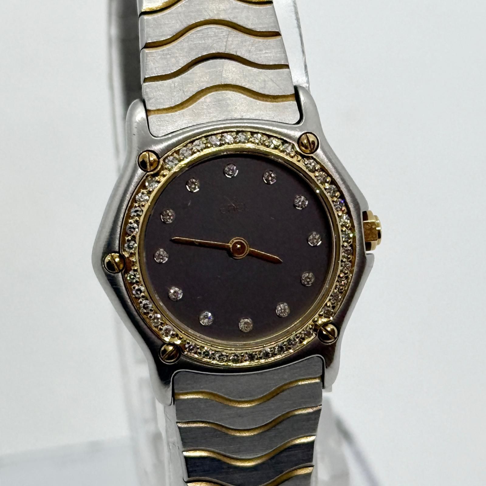 1円〜】EBEL エベル クラシックウェーブ QZ 12Pダイヤ レディース 