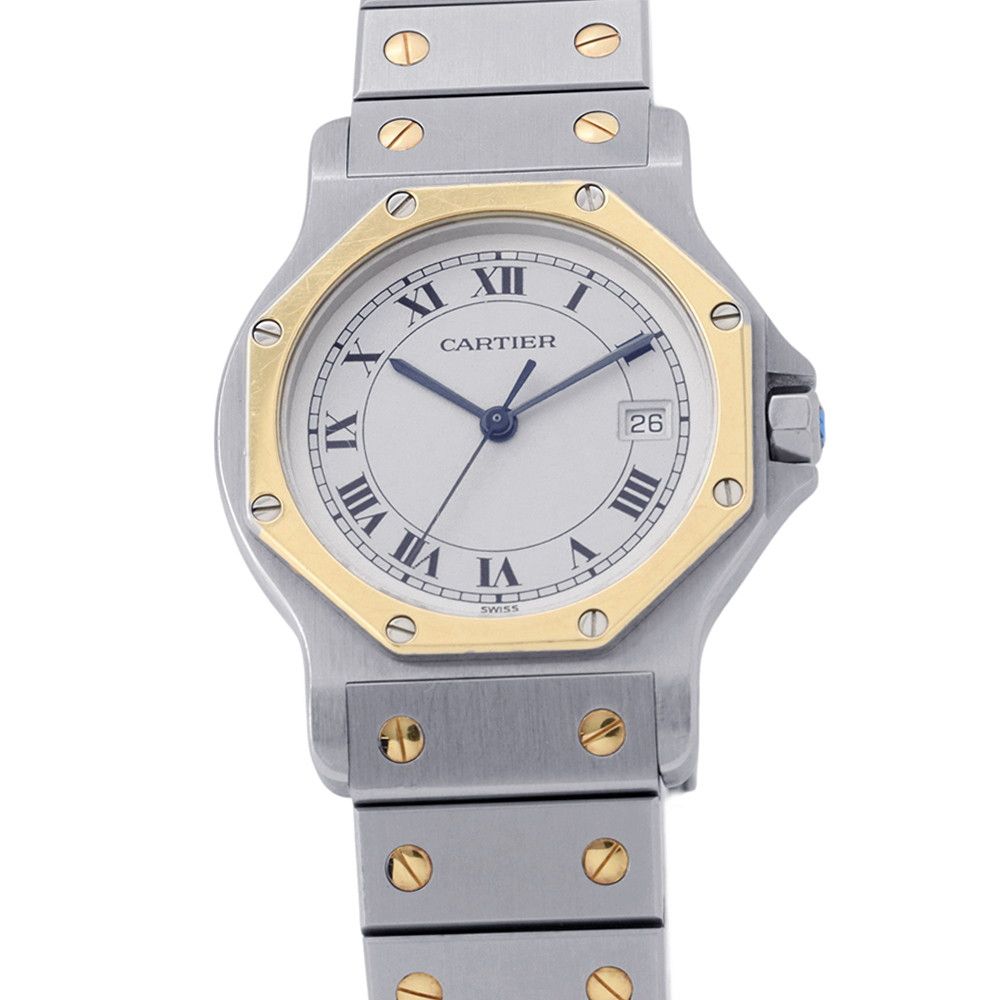 カルティエ サントスオクタゴン LM W2001583/187902 Cartier 腕時計 アイボリー文字盤 ヴィンテージ