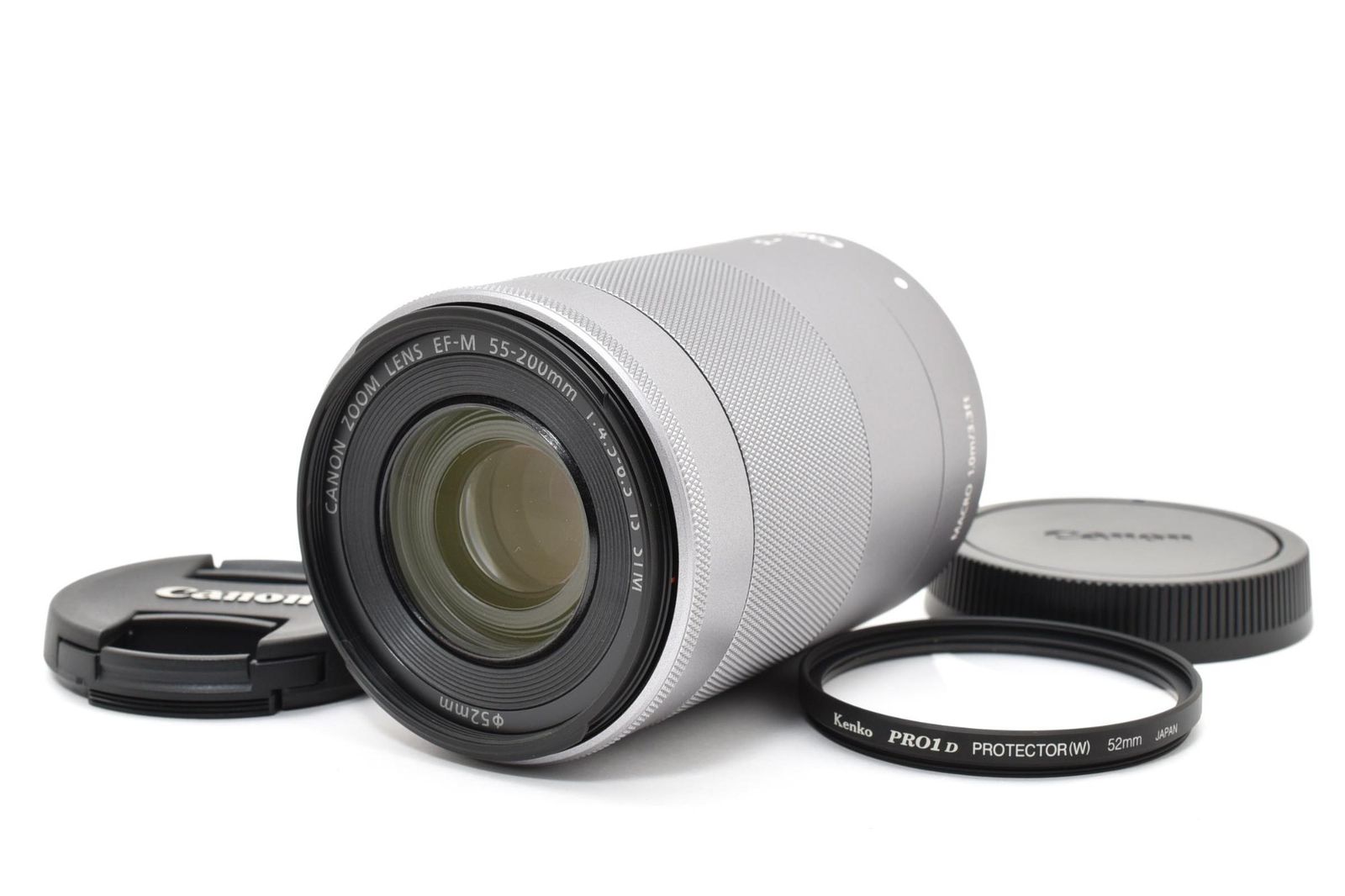 光学極上 Canon キャノン EF-M 55-200mm 4.5-6.3 IS STM シルバー AFレンズ #4231-2