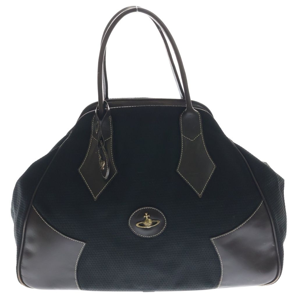 Vivienne Westwood (ヴィヴィアンウエストウッド) Yasmine ゴールドトーン オーブエンブレム ヤスミン ボストンバッグ ブラウン
