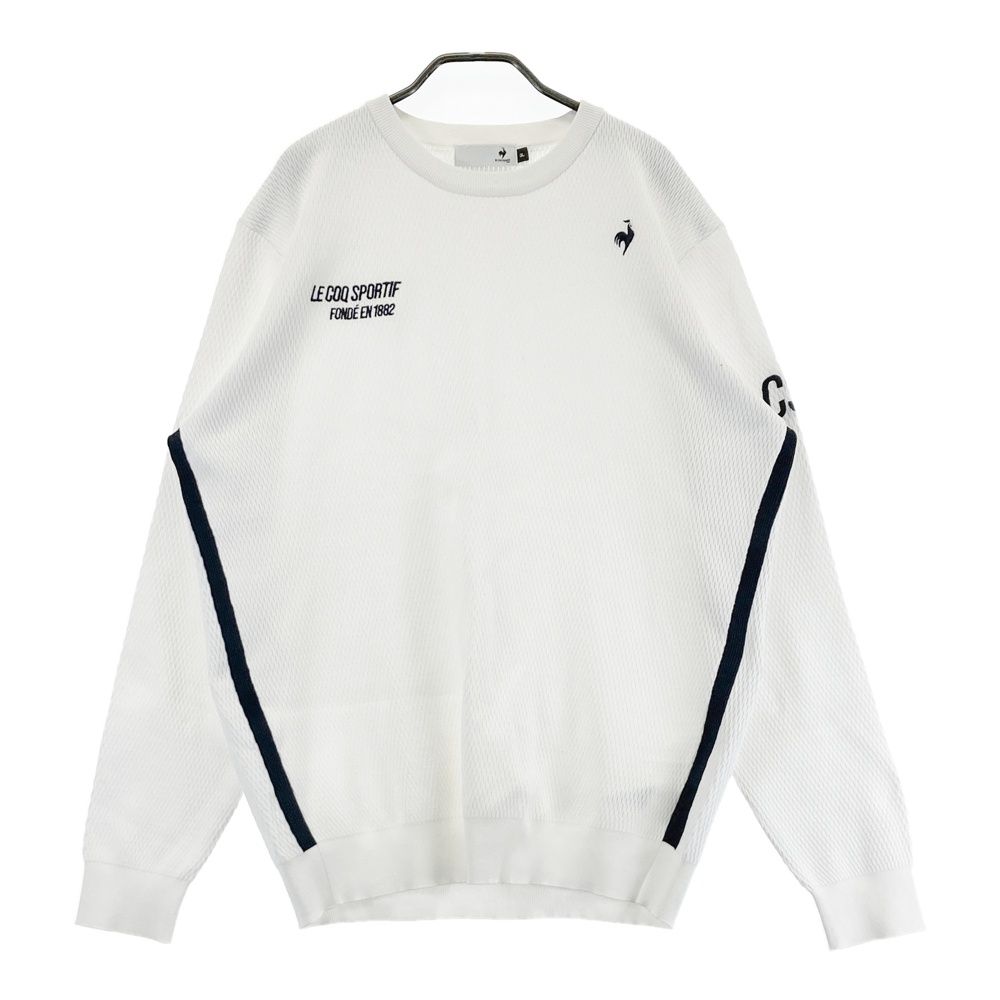 サイズ：3L LE COQ GOLF ルコックゴルフ  ウォッシャブル ニットセーター  ホワイト系 [240101722133] ゴルフウェア メンズ ストスト サイズ：3L LE COQ GOLF ルコックゴルフ ウォッシャブル ニット