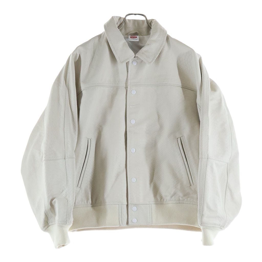 SUPREME (シュプリーム) 25SS Leather Varsity Jacket レザーバーシティジャケット HF9636-121 ホワイト