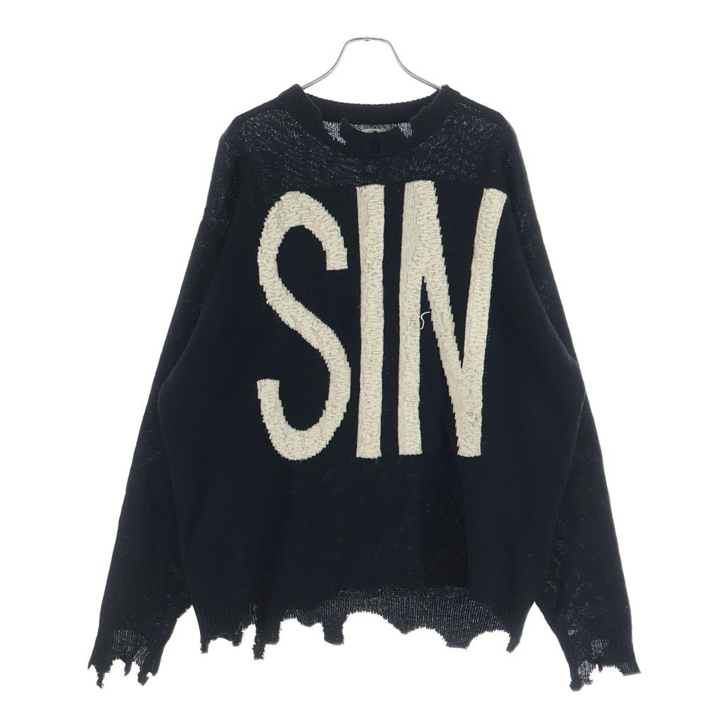 SAINT MICHAEL (セントマイケル) 21AW WOOL SWTER SIN ウールニットセーター ブラック SM-A21-0000-039