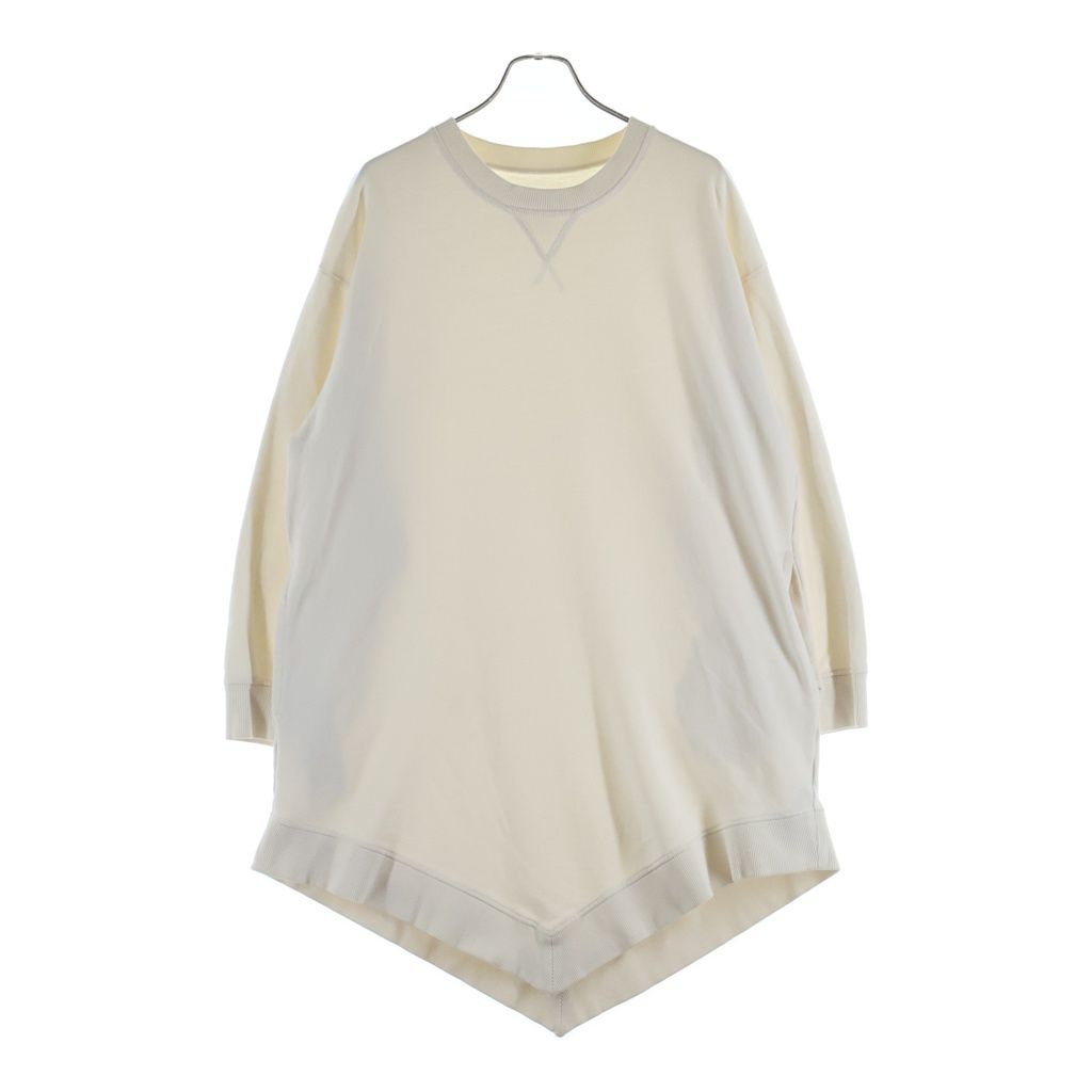 MM6 Maison Margiela (エムエムシックスメゾンマルジェラ) オーバーサイズ クルーネック スウェット ワンピース ホワイト S52CT0396 S25328 レディース