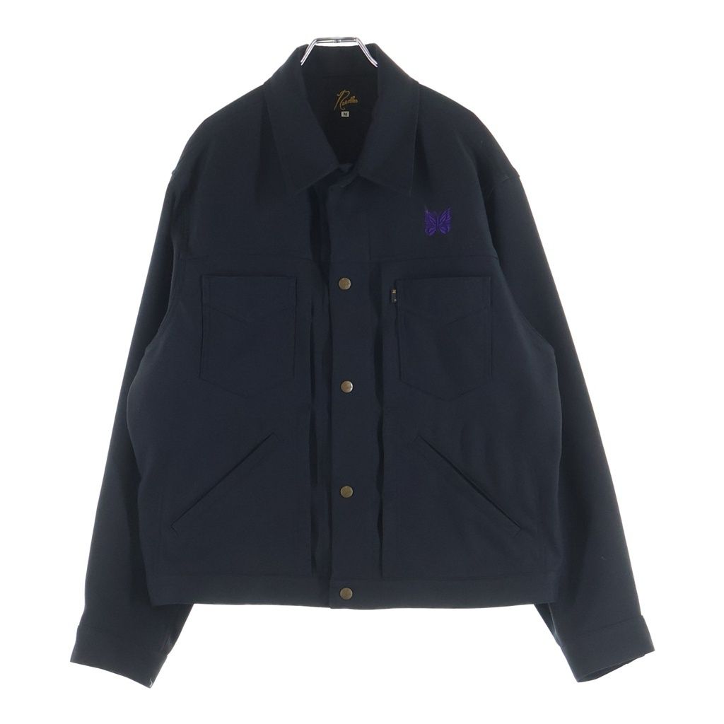 Needles (ニードルス) 22SS PENNY JEAN JACKET POLY TWILL KP195 フロントロゴ刺繍 ペニージーンジャケット ブラック