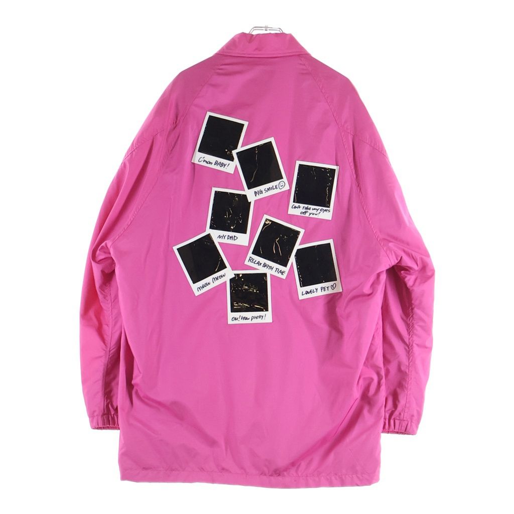 doublet (ダブレット) 19AW POLAROID FILM COACH JACKET 19AW15BL89 ポラロイド フィルム ナイロンコーチジャケット ピンク
