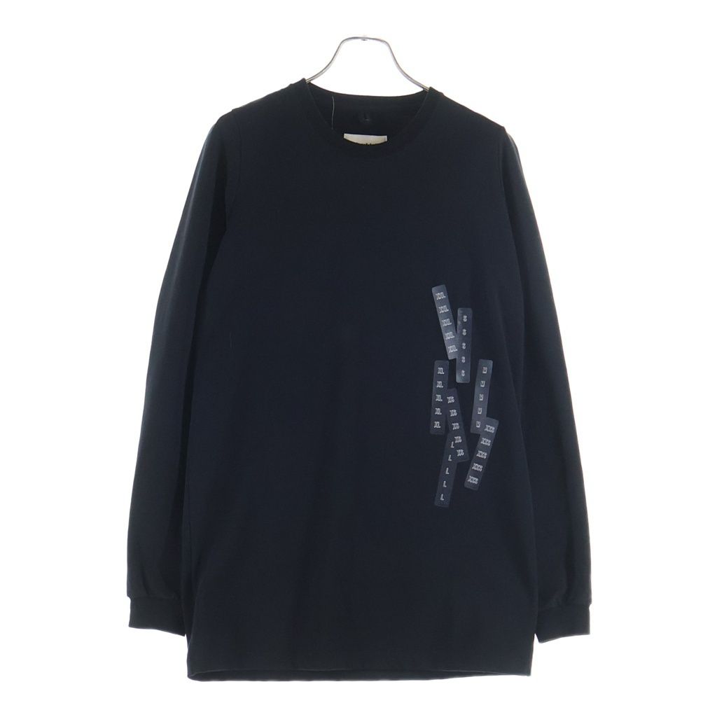 doublet (ダブレット) 22SS STRETCHING OVERSIZE LONG SLEEVE T-SHIRT 22SS06CS218 ストレッチング オーバーサイズ クルーネック長袖Tシャツカットソー ロンT ブラック