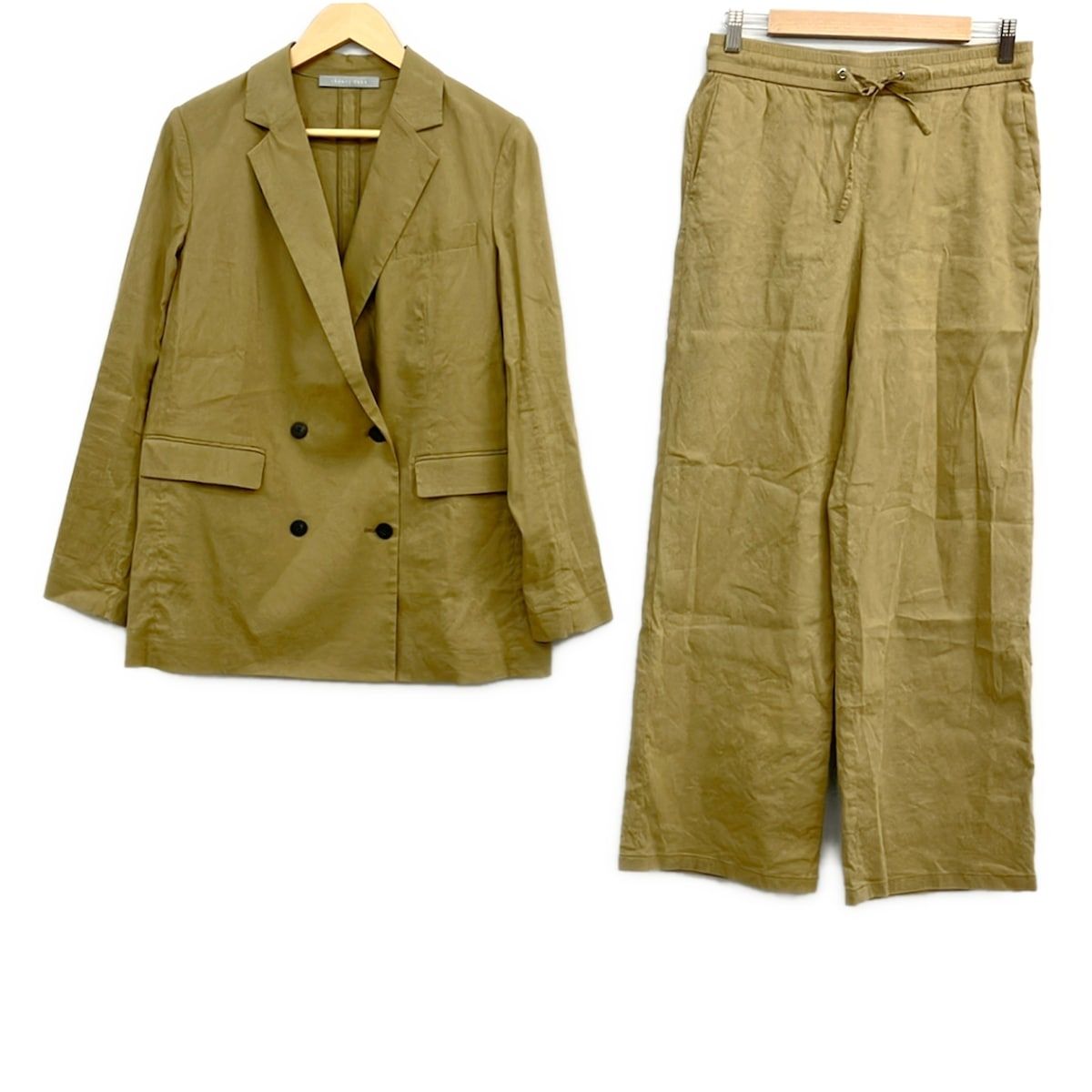theory luxe(セオリーリュクス) レディースパンツスーツ レディース - ベージュ 麻混/ダブル 14,508円