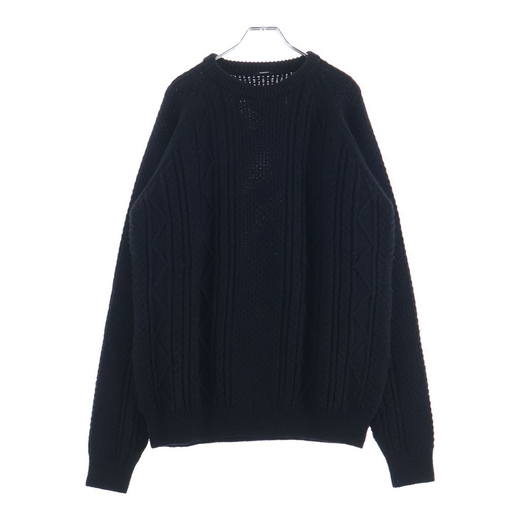 DENHAM (デンハム) ALAN KNIT SWEATER アラン ケーブル ウール ニット セーター ブラック 01-22-10-71-070