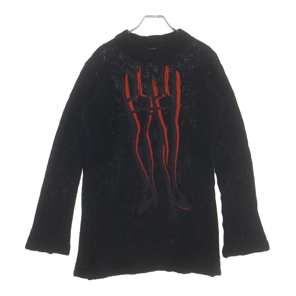COMME des GARCONS (コムデギャルソン) フロントプリント モヘアニット セーター ブラック GT-040520 AD2000