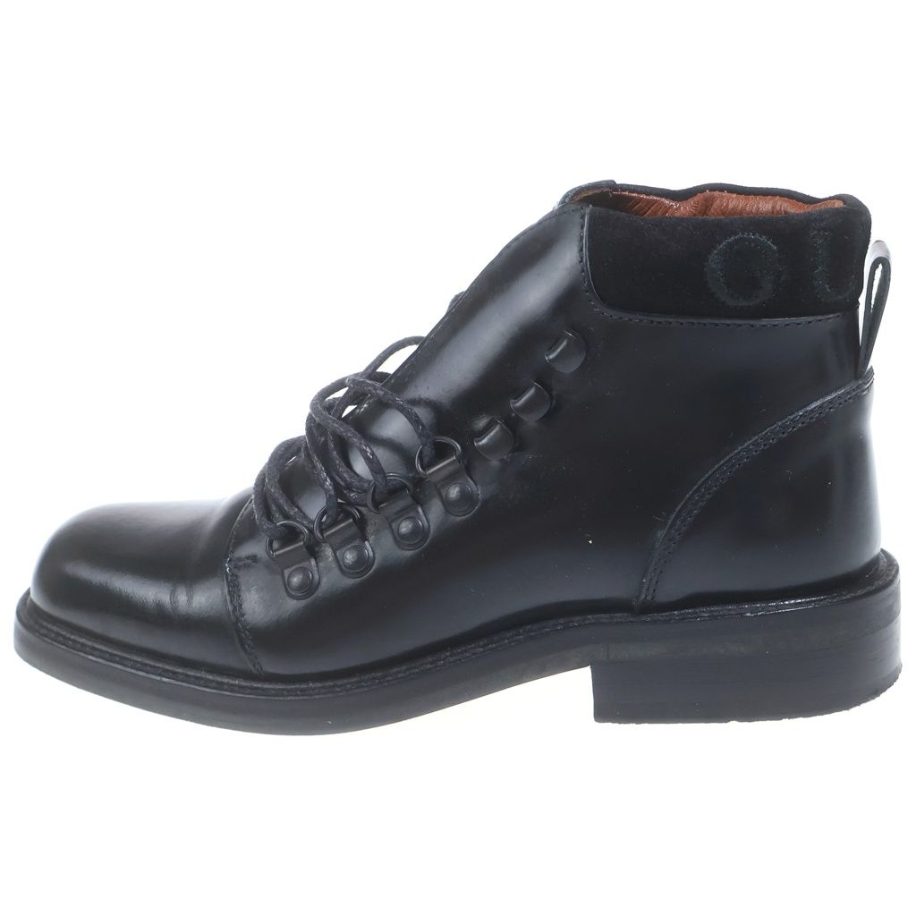 GUCCI (グッチ) レースアップ レザーブーツ ブラック レディース 104 0153