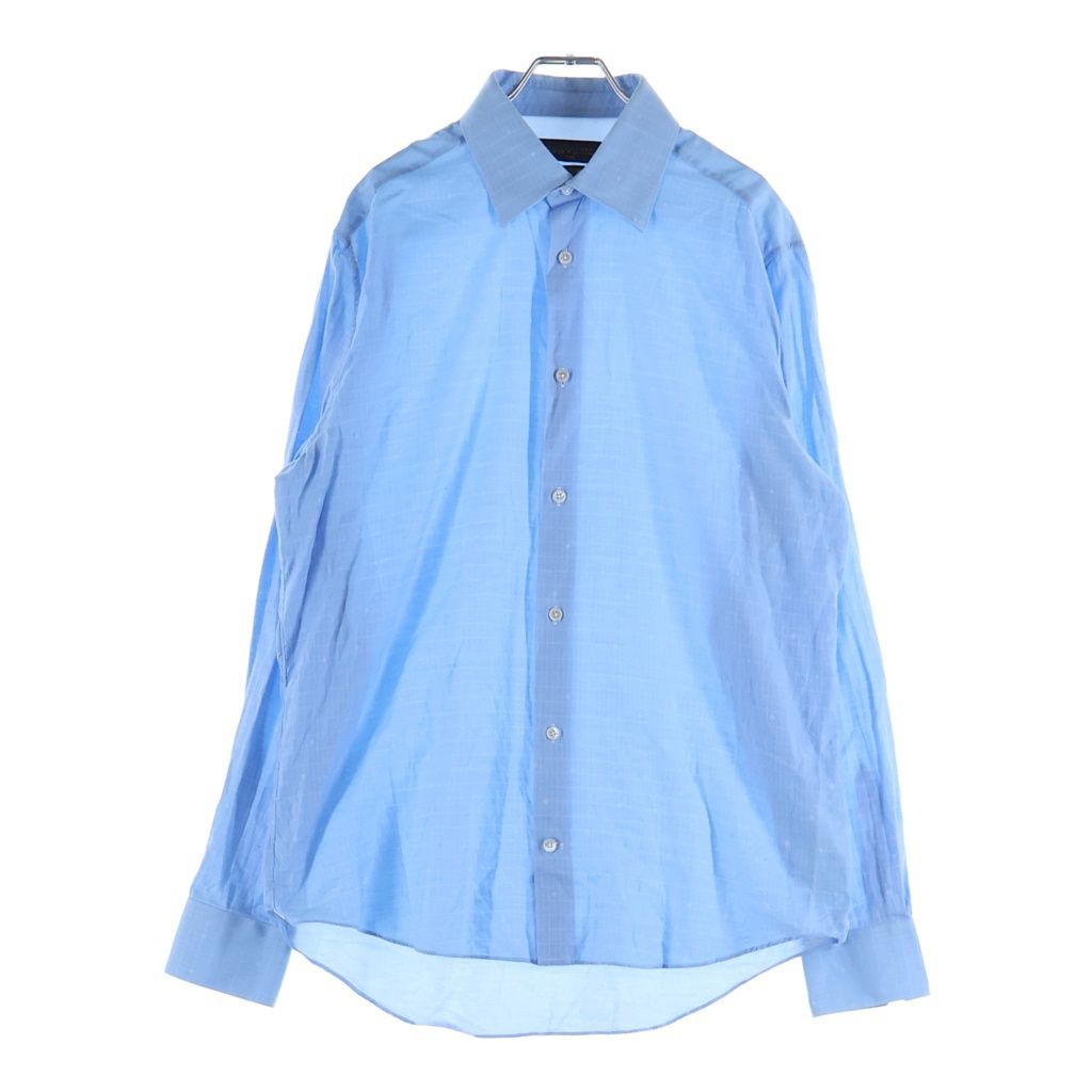 LOUIS VUITTON (ルイヴィトン) モノグラム 長袖シャツ ボタンダウン 総柄 ブルー RM212F