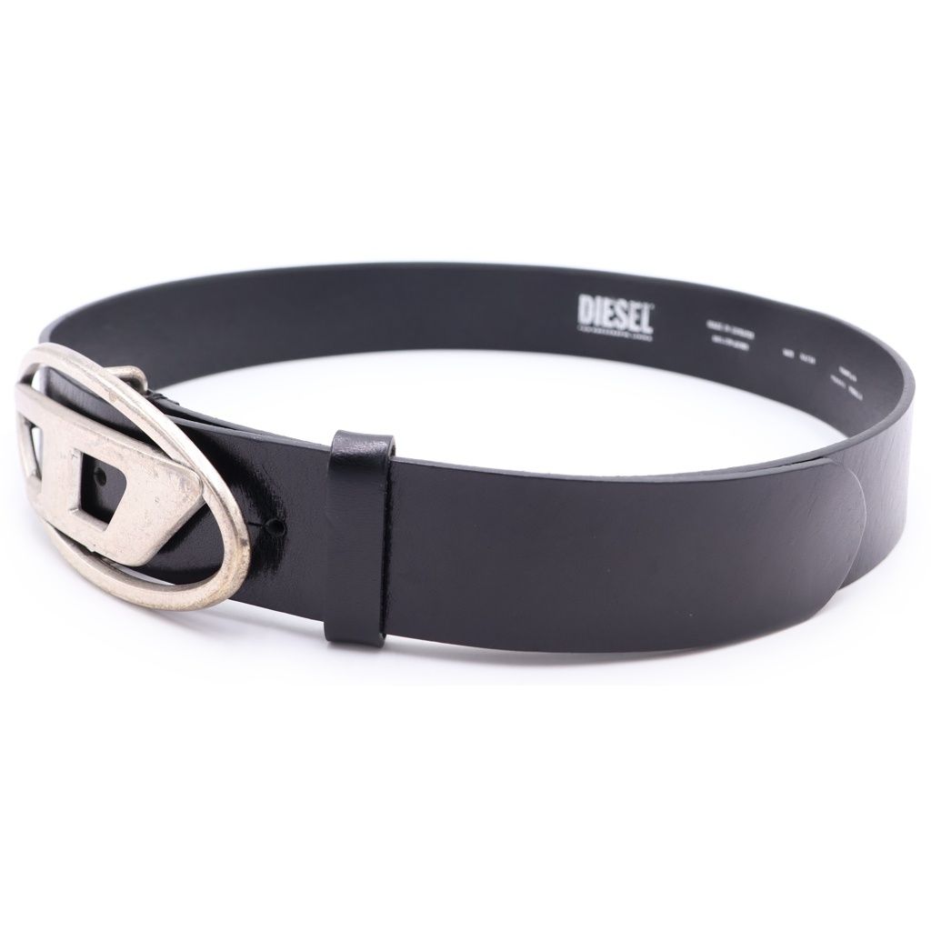 DIESEL (ディーゼル) B-1DR オーバルD ロゴバックル 85 ベルト X08516 ブラック