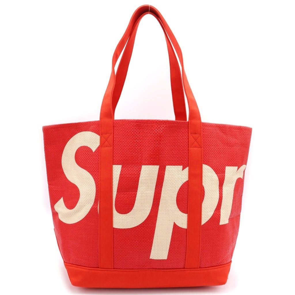 SUPREME (シュプリーム) 20SS Raffia Tote ラフィア トートバッグ ハンドバッグ レッド