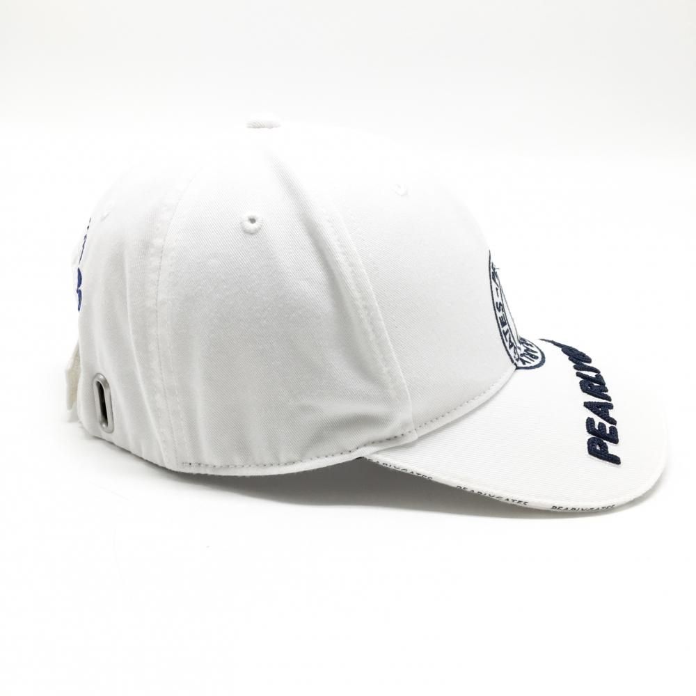 美品】パーリーゲイツ キャップ 白×ネイビー つば縁ロゴ 汗取りパッド