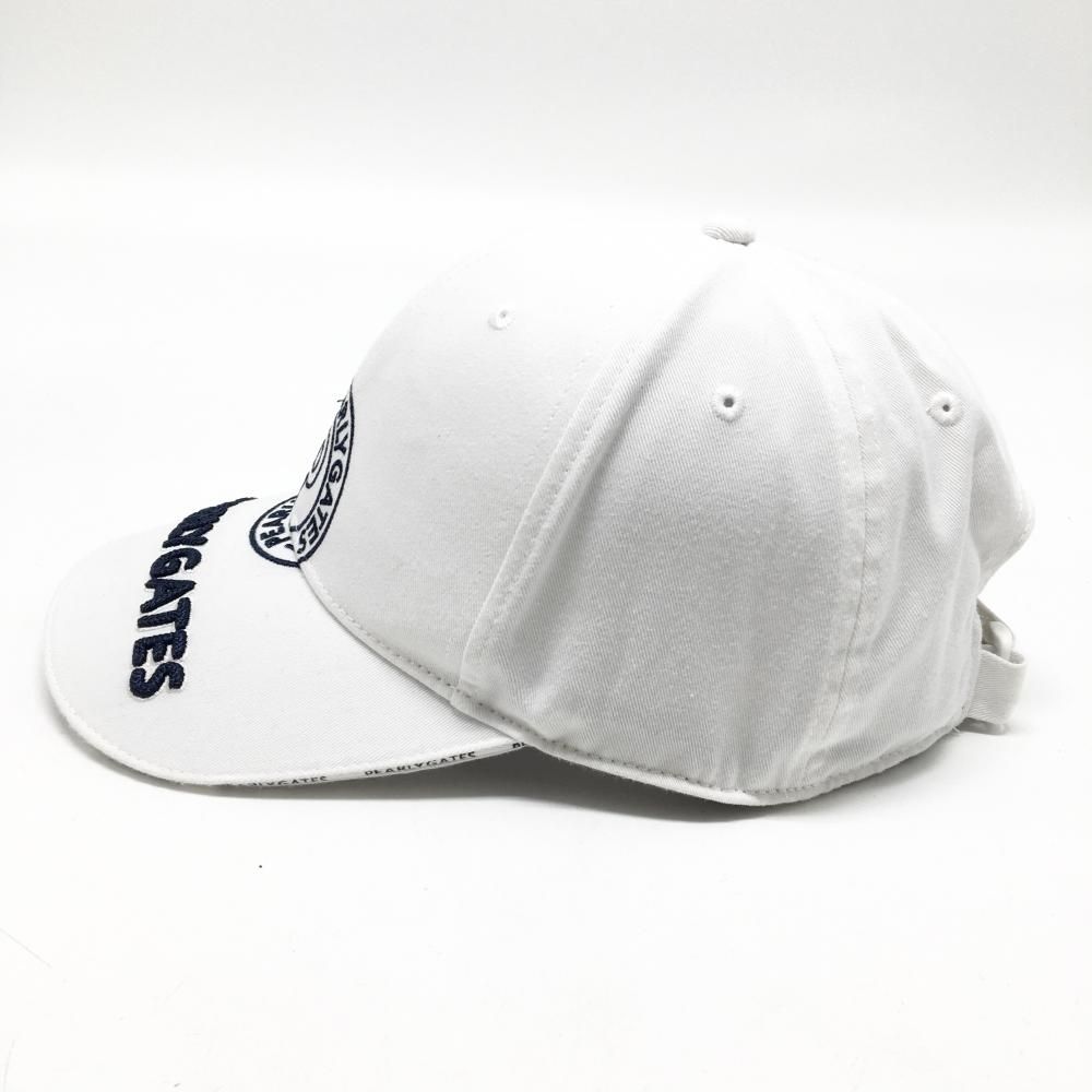 美品】パーリーゲイツ キャップ 白×ネイビー つば縁ロゴ 汗取りパッド