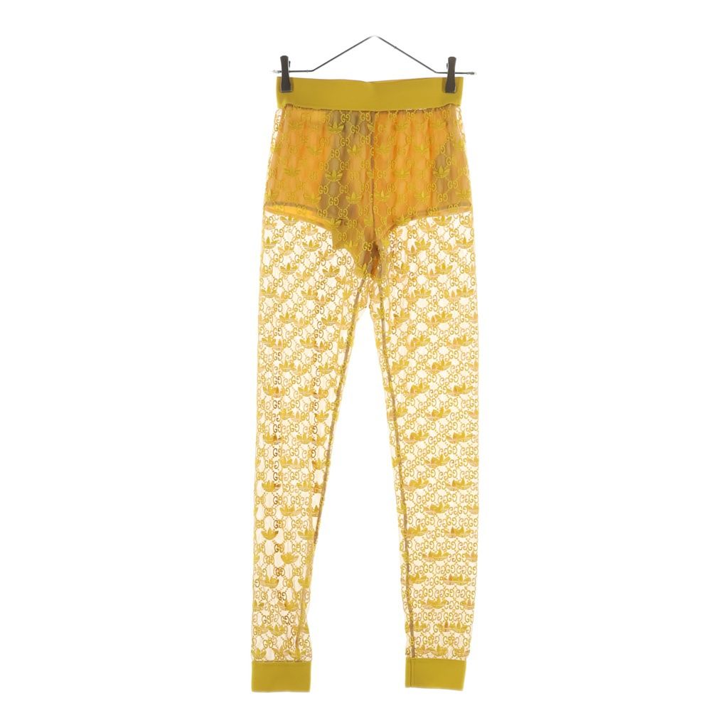 GUCCI (グッチ) ×adidas GGロゴ チュールパンツ アディダス シースルー イエロー 693446