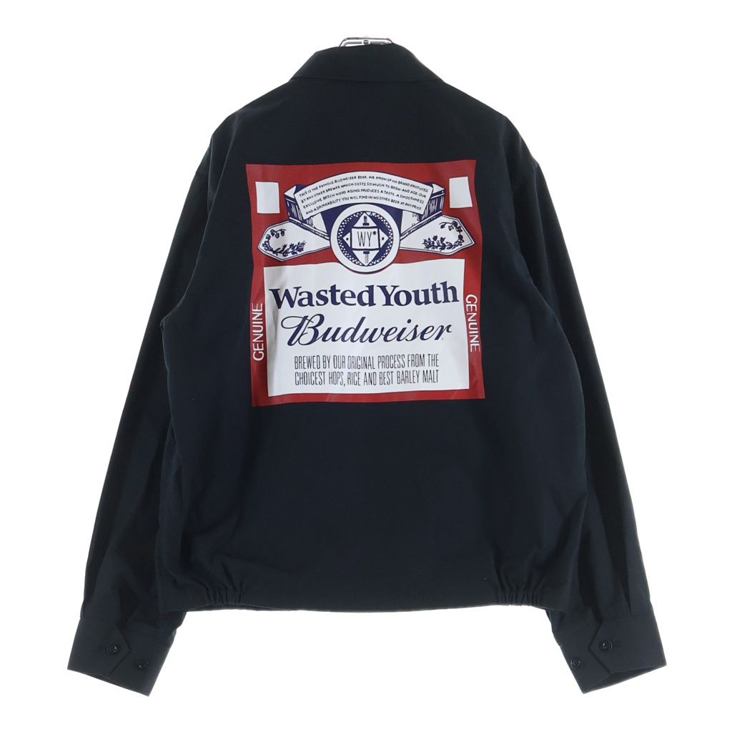 WASTED YOUTH (ウェイステッドユース) 23AW ×BUDWEISER JACKET バドワイザー ジャケット スウィングトップ ブラック