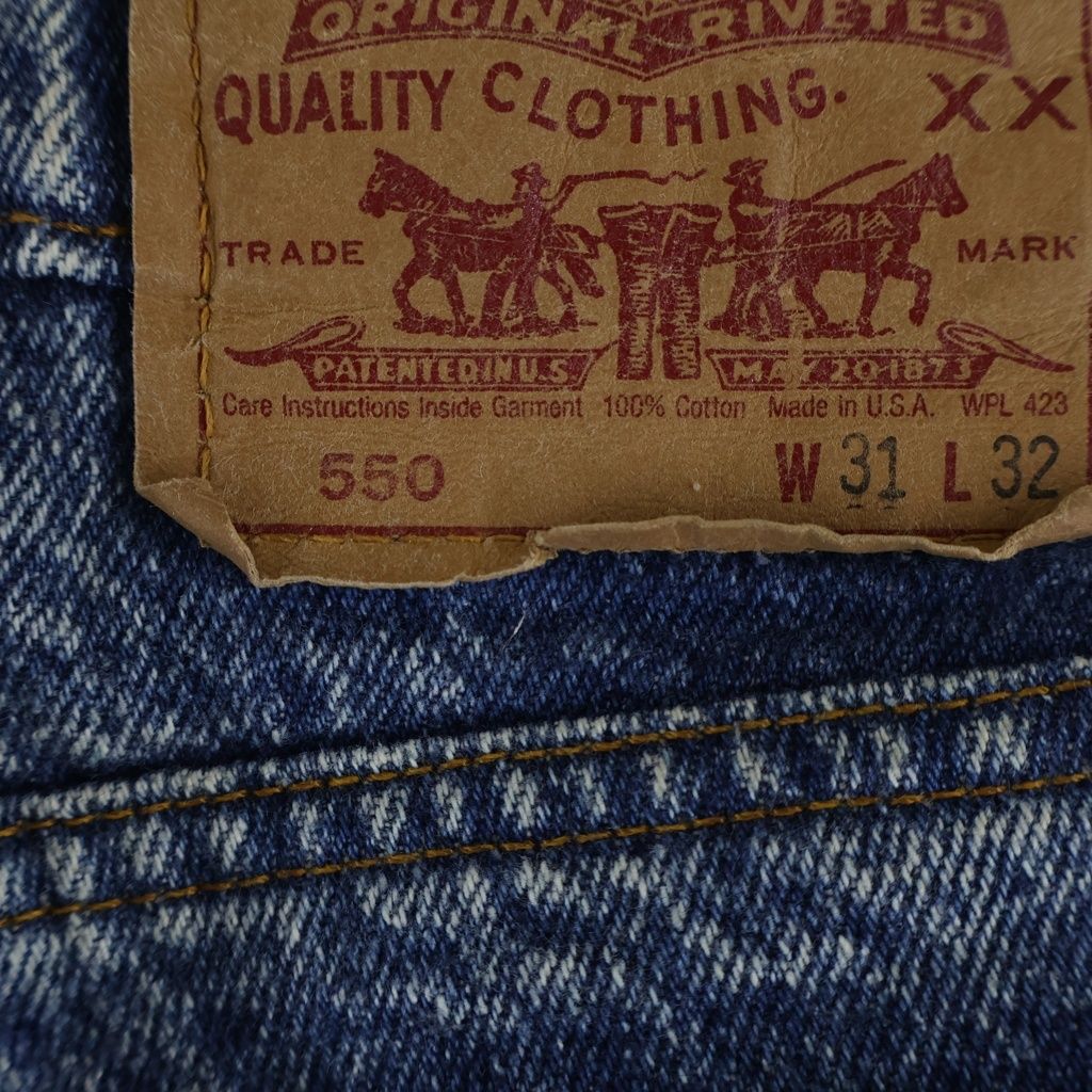 Levi's リーバイス 90s 550 ケミカルウォッシュ ジップフライ テーパードデニムパンツ インディゴ 4813 Levi's (リーバイス) 90s 550 ケミカルウォッシュ ジップフライ